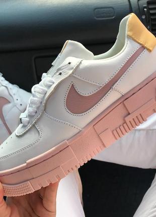 Nike air force pixel pink yellow 💛, женские кроссовки найк4 фото