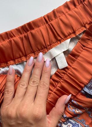🩳суперские оранжевые шорты с узором/лёгкие тыквенные шорты с карманами 🩳8 фото