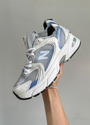 New balance 530 white blue 💙, женские кроссовки нью беленс