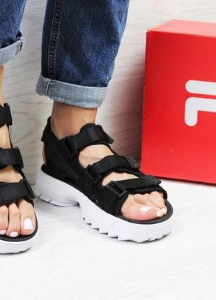 Женские босоножки fila disruptor sandal черно-белые 37-38 размер2 фото