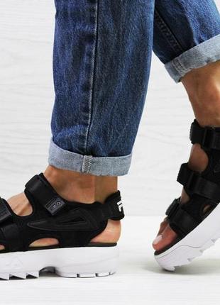 Женские босоножки fila disruptor sandal черно-белые 37-38 размер4 фото