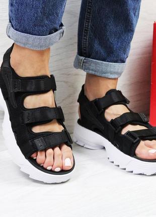 Жіночі босоніжки fila disruptor sandal чорно-білі 37-38 розмір