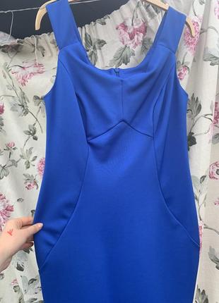 Голубое платье, суктные миди, женское платье, трикотажное платье