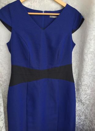 Красивое платье футляр south синего цвета классическое3 фото