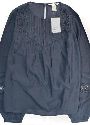 Блузка, блуза, кофта, топ h&m с вышивкой и кружевом2 фото