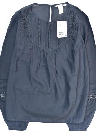 Блузка, кофта, сорочка з вишивкою та мереживом h&m