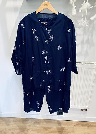 Костюм синього кольору із віскози xxl-xxxl