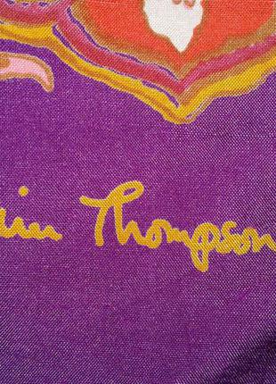 Стильний яскравий хустка бомбезной забарвлення в фіолетово-жовтих тонах jim thompson4 фото