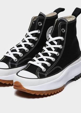Converse run star hike hi black white gum женские чёрные кеды конверс на высокой...