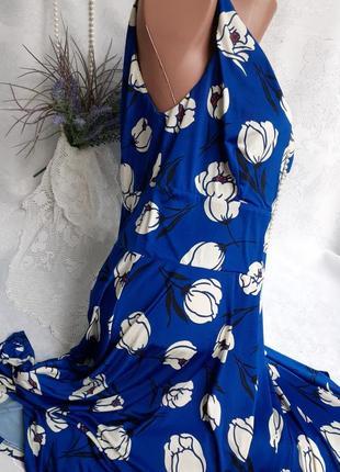 Платье италия в греческом стиле на одно плечо электрик трикотажное принт цветы тюльпаны5 фото