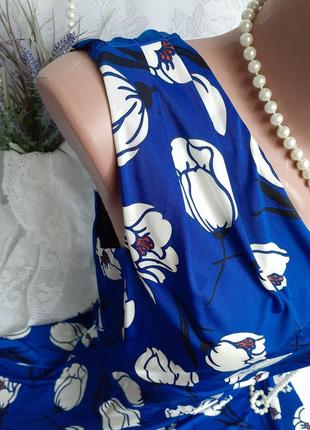 Сукня італія в грецькому стилі на одне плече електрик трикотажне принт квіти тюльпани8 фото