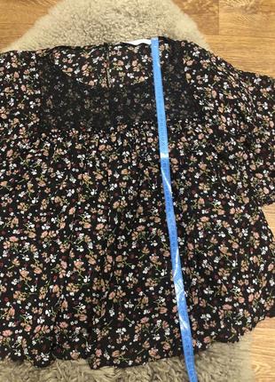 Шикарная легкая блуза zara в цветочный принт3 фото