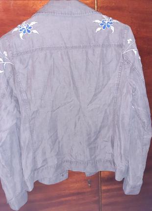 Сіра джинсова курточка вишивка pooolsр425 фото