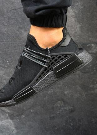 Мужские кроссовки adidas nmd human race сеточкач черные6 фото