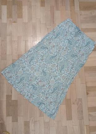 Юбка из вискозы, цвет бирюзово-голубой, размер 48-50