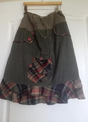 Gemko. комфортнейшая вельветова спідничка в дрібний рубчик - суцільна асиметрія!