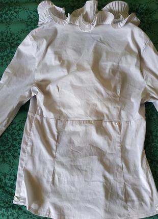 Блуза с воланом на груди ,рукав четверть, размер л/хл.6 фото