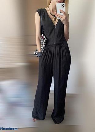 Темно-сірий комбінезон на xs бавовна, віскоза, шовк