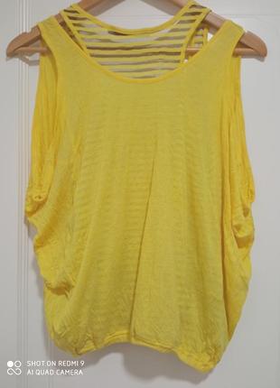 Женская желтая маечка, футболка2 фото