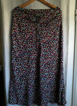 100% вискоза женская летняя легкая длинная вискозная юбка. натуральная цветная яркая юбка в пол1 фото