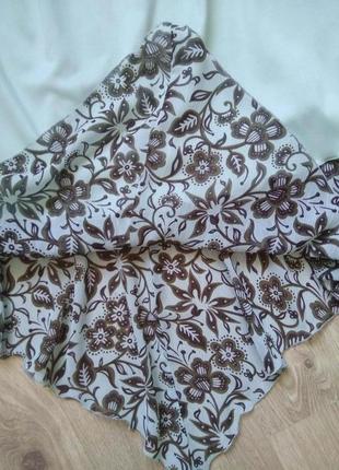 Струящаяся полупрозрачная миди юбка bonmarche мятного цвета с воланом/цветочный принт5 фото