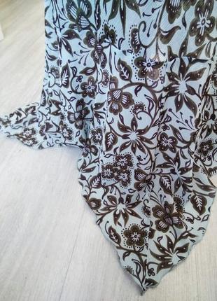 Струящаяся полупрозрачная миди юбка bonmarche мятного цвета с воланом/цветочный принт6 фото