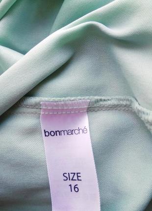 Струмуюча напівпрозора міді спідниця bonmarche м'ятного кольору, з воланом/квітковий принт7 фото