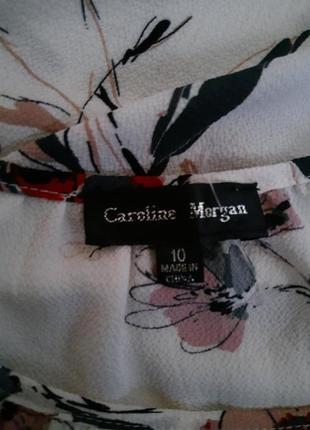 Кремовая женская блуза в цветах. блузка летняя  в мелкий цветок carolina morgan , легкая.8 фото