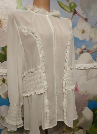 Роскошная шифоновая блуза в викторианском стиле. батал 18 р.2 фото