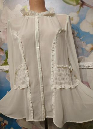 Роскошная шифоновая блуза в викторианском стиле. батал 18 р.3 фото