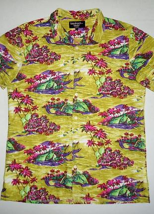 Рубашка  гавайская  man boohoo cotton гавайка (l)