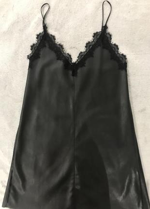 Кожаное платье zara