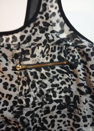 Майка блуза шифон хищный принт леопард sale2 фото
