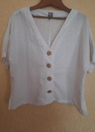 Блуза летный жакет прошва батмст ришилье на контрастных пуговицах индия7 фото
