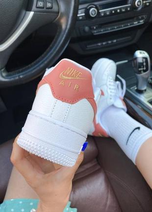 Nike air force 1 mini swoosh женские кроссовки найк в белом цвете2 фото