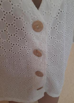 Блуза летный жакет прошва батмст ришилье на контрастных пуговицах индия3 фото