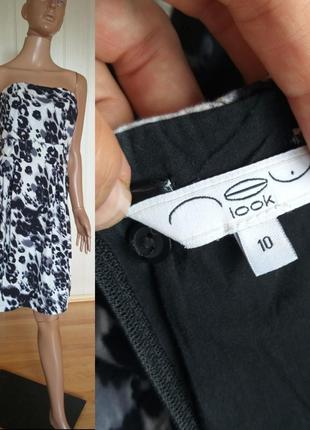 Чорно-біле котоновое плаття new look розмір sm9 фото
