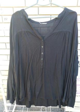 Батал!!!блуза черная вискоза 💯, размер 56-58
