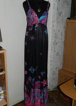 Трикотажное,яркое,длинное-в пол платье-сарафан,бохо2 фото