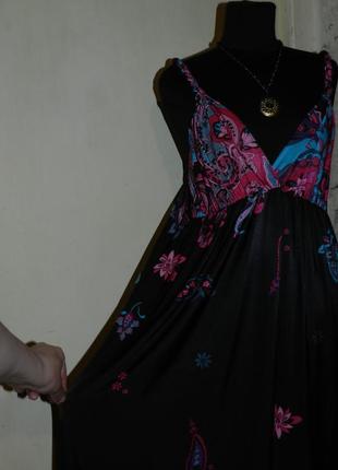 Трикотажное,яркое,длинное-в пол платье-сарафан,бохо5 фото