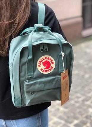 Рюкзак fjallraven kanken mini м'ятний колір