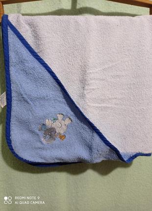 Світло-блакитне рушник конверт з капюшоном махровий банний натуральна бавовна 💯1 фото