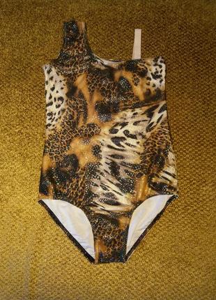 Очень красивый яркий блестящий слитный, сдельный, цельныйкупальник для девочки 8-11 лет 1st position