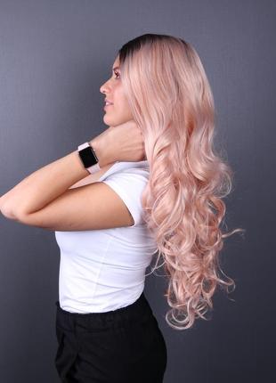 Пастельный парик zadira женский длинный с кудрями на сетке с омбре из термоволос
