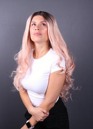 Пастельный парик zadira женский длинный с кудрями на сетке с омбре из термоволос