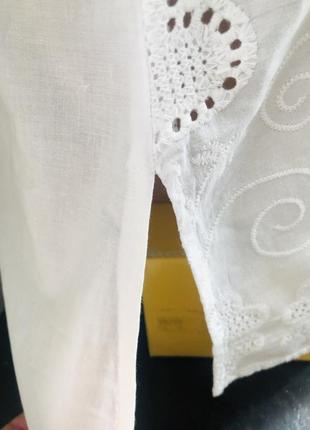Блуза блузка біла туніка пляжна вибита вишита прошва5 фото