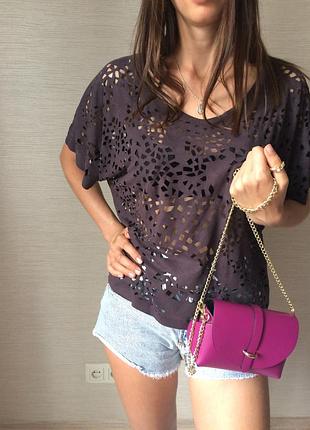 Топ  перфорированный   нежнейшая искусственная  замша betty co