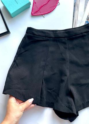 🩳крутая чёрная юбка-шорты/чёрные шорты с имитацией юбки/чёрные короткие шорты🩳5 фото