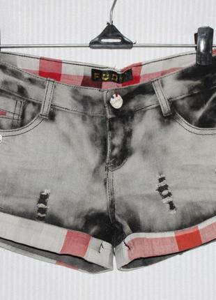 Крутые фирменные шорты джинс серые fcqy франция 26р2 фото