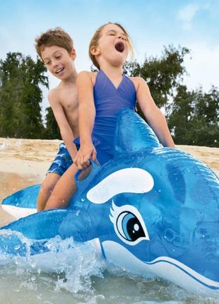 Дитячий надувний пліт для катання «дельфін», 152 x 114 см